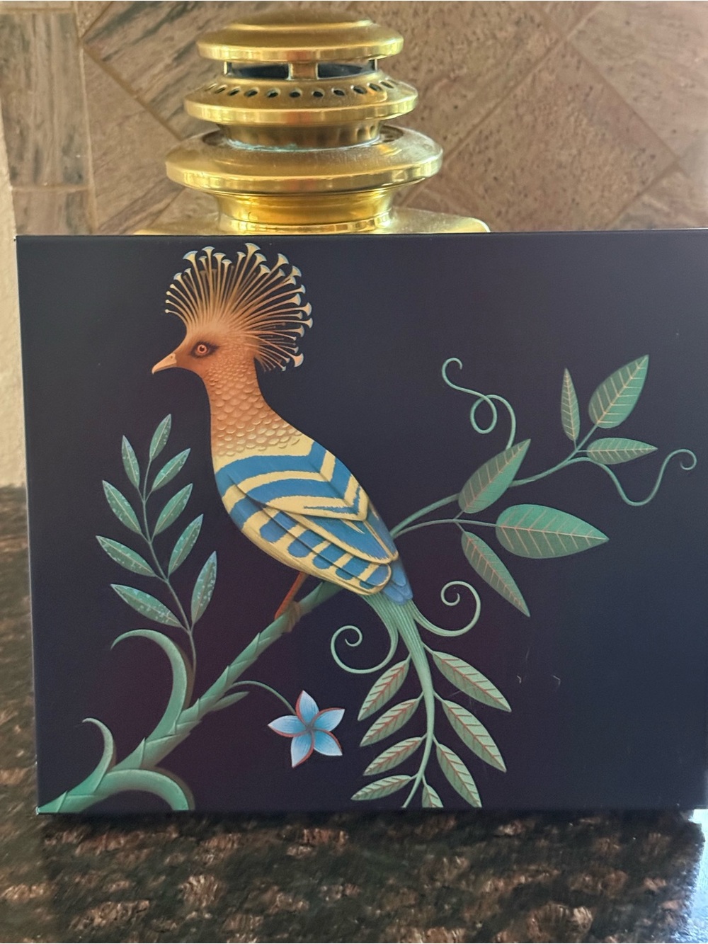 Vintage Limited Edition M&S Blue & Gold Bird of Paradise Tin
